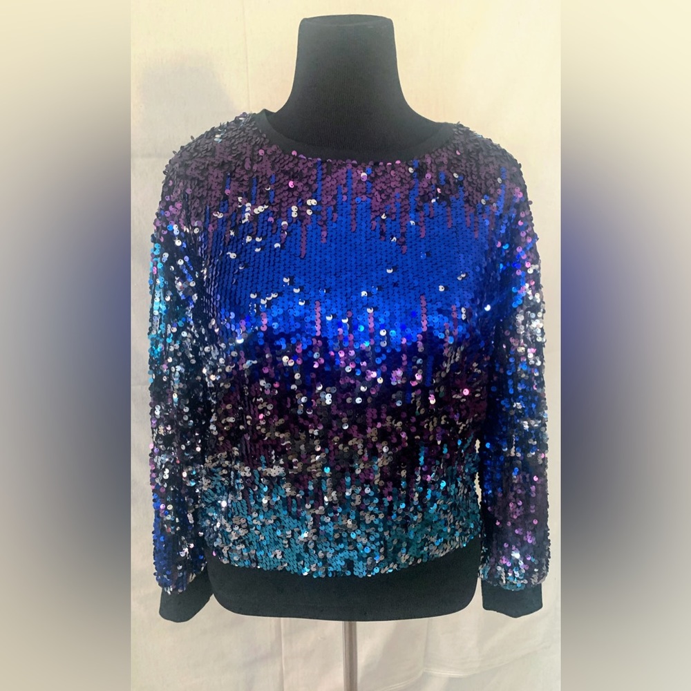 Sequined crew neck sweatshirt